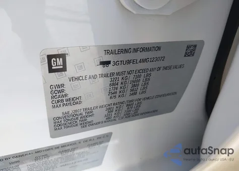 2021 GMC Sierra 1500 4Wd Short Box Denali z USA, uszkodzony, nr VIN 3GTU9FEL4MG123072